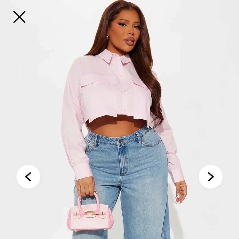 pink crop top